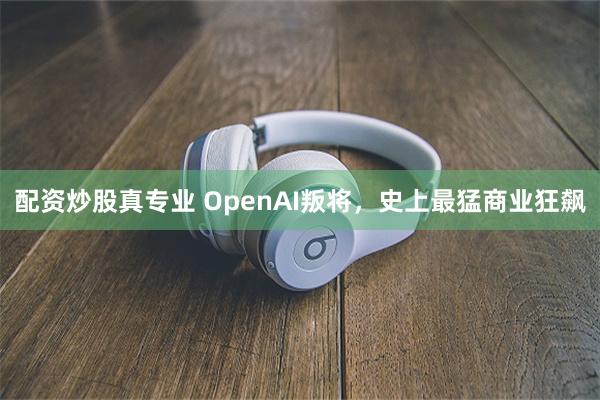 配资炒股真专业 OpenAI叛将，史上最猛商业狂飙